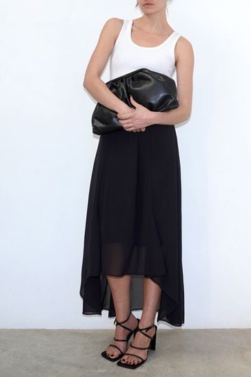Black high low skirt uk sales