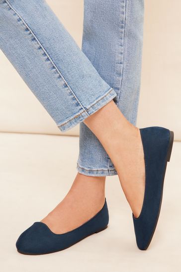 Friends Like These Navy Slipper Cut Ballerina Pump