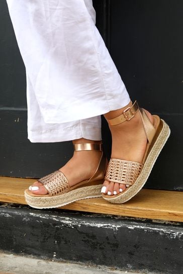 Rose gold shop platform wedges