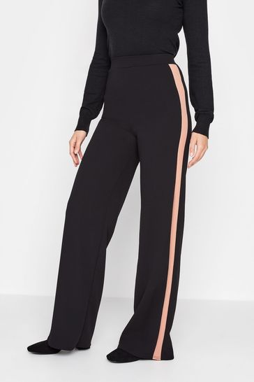 Black side stripe trousers online