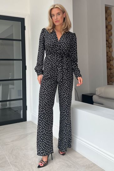 Petite polka dot jumpsuit top