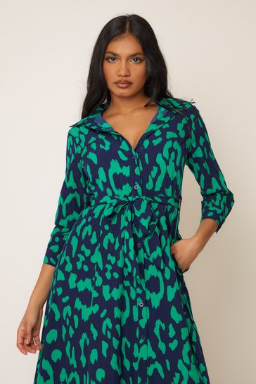 Buy Girl In Mind Brielle Leopard Print Long Sleeve Shirt Maxi Dress from  Next Singapore