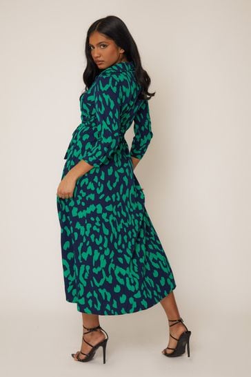 Petite leopard sale print maxi dress
