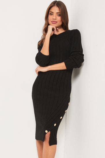 Black bodycon jumper dress 2025