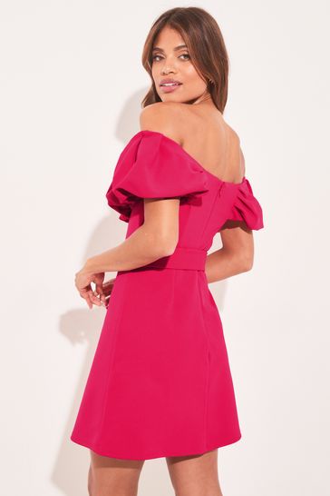 Lipsy pink new arrivals bardot dress