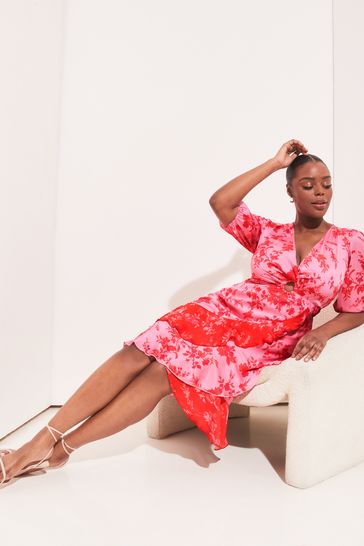 Lipsy pink top ruffle dress