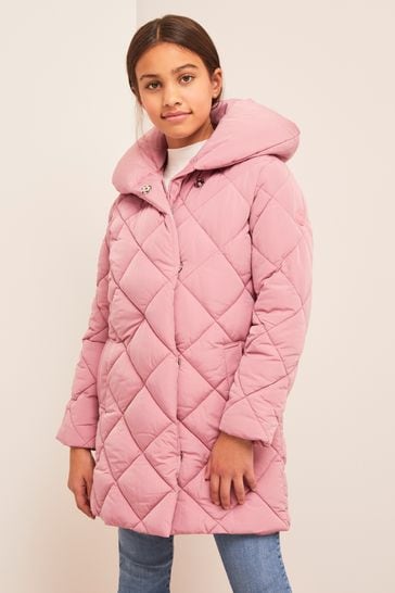 Buy Lipsy Rose Pink Shower Resistant Wrap Duvet Coat from Next