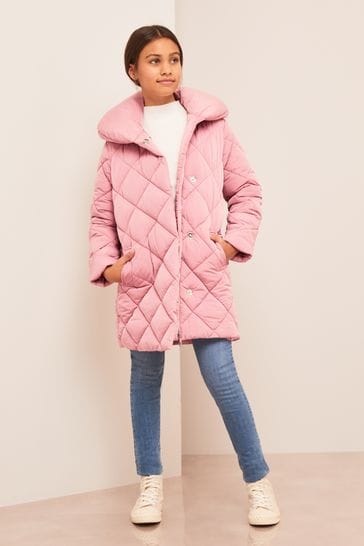Buy Lipsy Rose Pink Shower Resistant Wrap Duvet Coat from Next