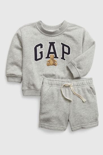 Gap Grey Logo Crewneck Baby Set
