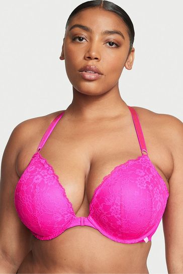 Buy Victoria's Secret Bali Orchid Pink Lace Front Fastening Push Up T-Shirt  Bra from Next Ireland