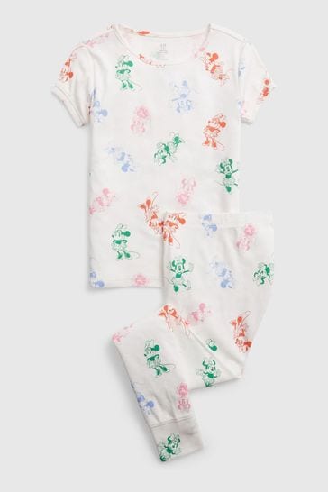 Gap White Disney Minnie Mouse Organic Cotton Short Sleeve Pyjamas