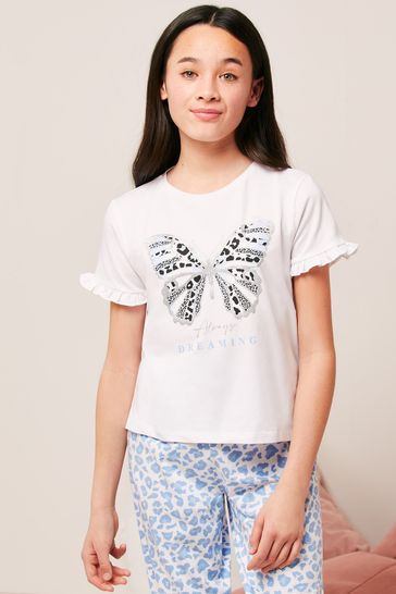 Buy Lipsy Blue Short Sleeve Long Leg Pyjamas from Next India