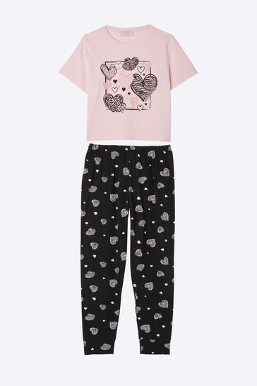 Buy Lipsy Black Short Sleeve Long Leg Pyjamas from Next Luxembourg