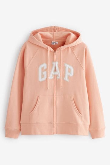 Buy Gap Orange Peach Logo Zip Up Hoodie from Next Belgium