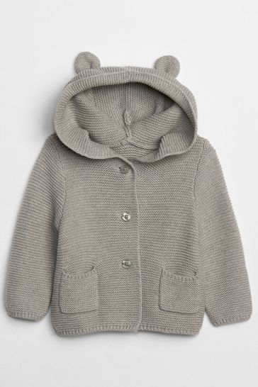 Gap Grey Knitted Brannan Bear Cardigan - Baby (Newborn - 24mths)