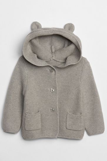 Buy Gap Grey Knitted Brannan Bear Cardigan Baby from Next Luxembourg