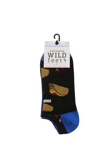 Wildfeet Black -Taco-Lar Trainer Socks