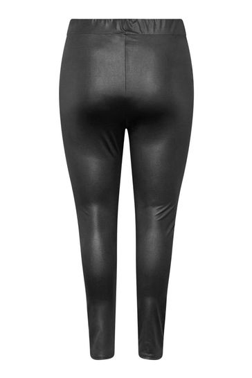 Black wet hot sale look leggins