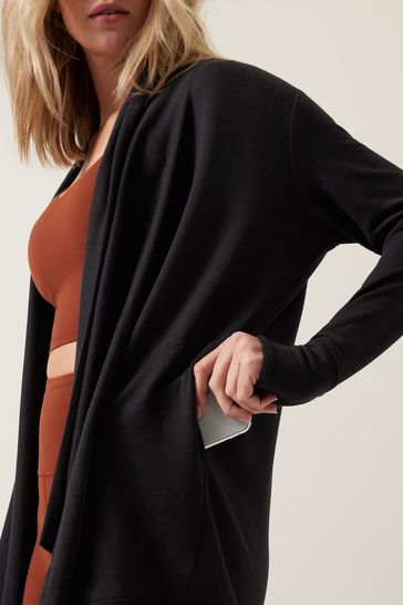 Buy Athleta Black Pranayama Restore Long Wrap Cardigan from Next Italy