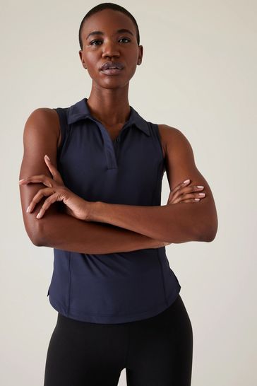 Buy Athleta Blue Sleeveless Upf Polo Polo Shirt from Next Ireland