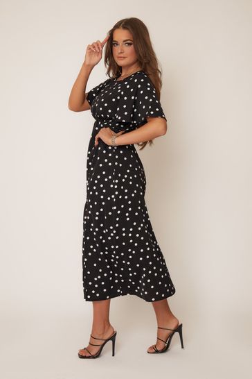 Buy Girl In Mind Polka dot Petite Britney Angel Sleeve Midi Dress