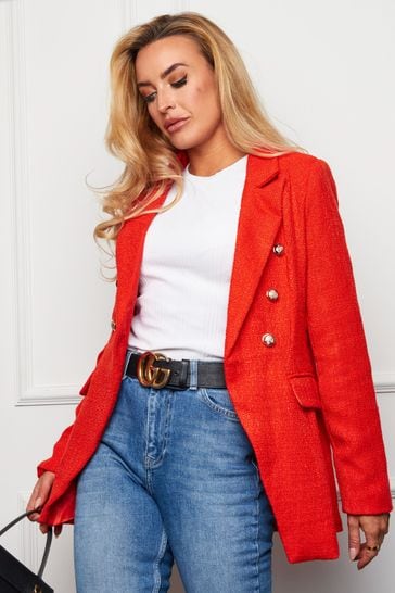 coral boucle jacket