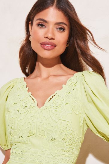 Lipsy lace mix skater dress sale