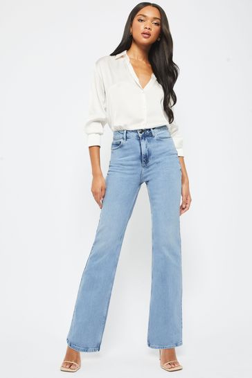 High waisted wide leg jeans petite outlet