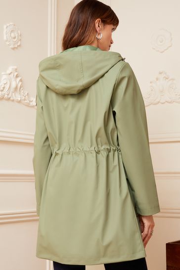 A line coat with hood outlet