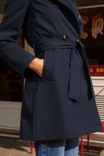 Ladies navy trench coat hot sale