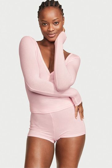 Buy Victoria s Secret Pink Ribbed Modal Short Pyjamas from Next