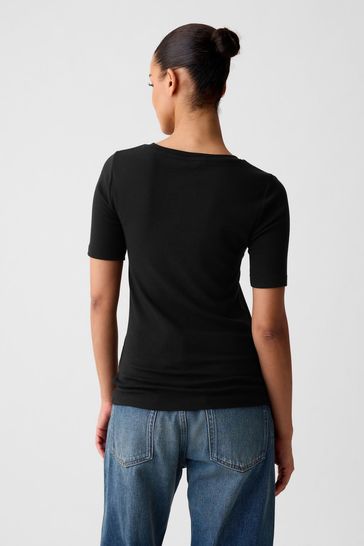 Buy Gap Black Modern Short Sleeve Crew Neck T shirt from Next