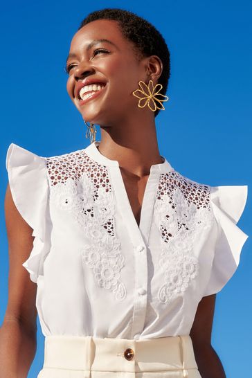 Ruffle sleeve deals blouse