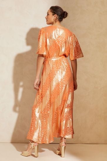 Midi dress store flutter sleeve