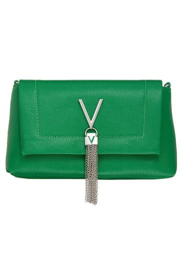 Buy Valentino Bags Green Oceania Recycled Crossbody Tassel Bag