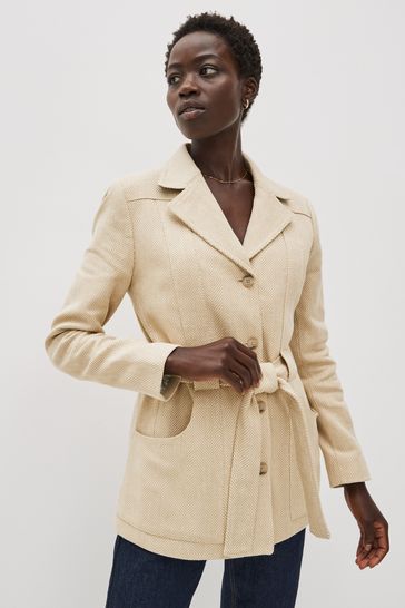Banana Republic Beige Norfolk Linen Cotton Jacket