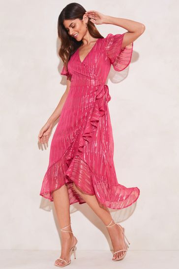 Lipsy ruffle wrap midi dress store