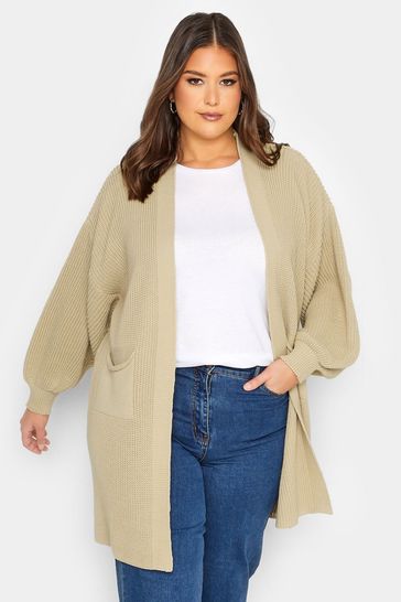 Yours Curve Neutral Longline Pocket Cardigan