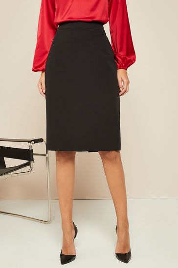 Friends Like These Black Petite Tailored Pencil Skirt
