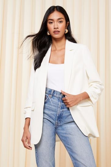 Friends Like These Ivory White White Edge to Edge Tailored Blazer