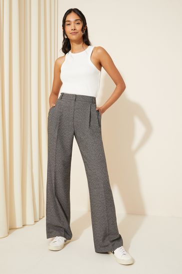 Grey wide outlet leg trousers
