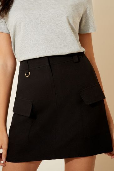 Friends Like These Black Cargo Tailored Mini Skirt