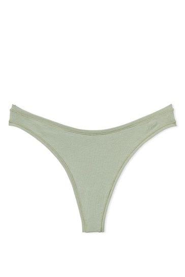 Victoria's Secret PINK Iceberg Green Cotton Thong Knickers