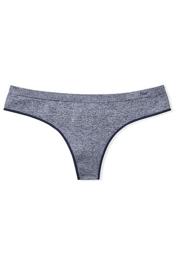 Buy Victoria's Secret PINK Midnight Navy Blue Marl Seamless Thong Knickers  from Next Netherlands