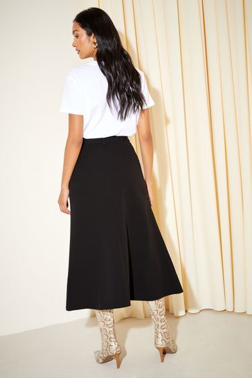 Buy Friends Like These Black Tailored Belted Midi Skirt from Next