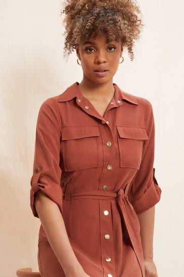 Belted utility midi shirt dress new arrivals