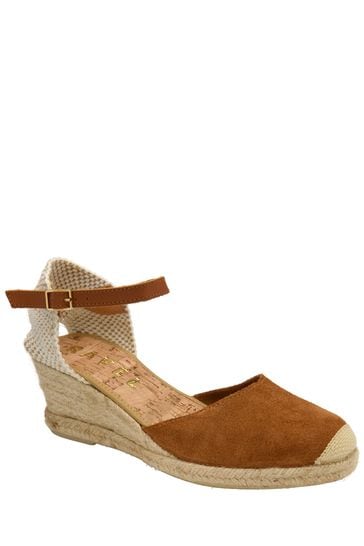 Buy Ravel Brown Suede Leather Wedge Espadrille from Next Luxembourg