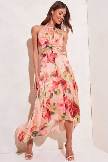 Halter neck on sale frill dress