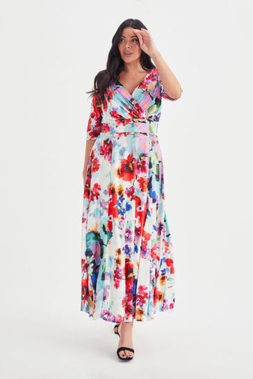 3 quarter top sleeve maxi dresses