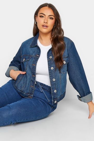 Buy Yours Curve Blue Classic Denim Jacket from Next Luxembourg